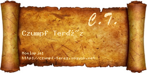 Czumpf Teréz névjegykártya
